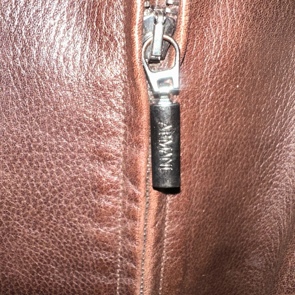 Armani Collezioni Dark Brown Lambskin Jacket - Picture 4 of 10